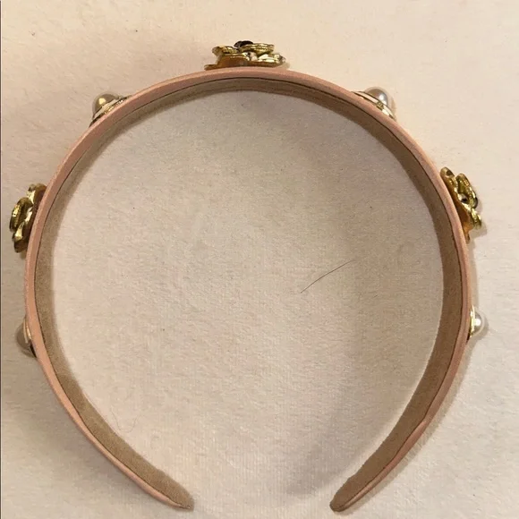 Elegant Taupey Pink Floral Headband w/ Faux Perl’s and Floral Accents - Picture 4 of 4